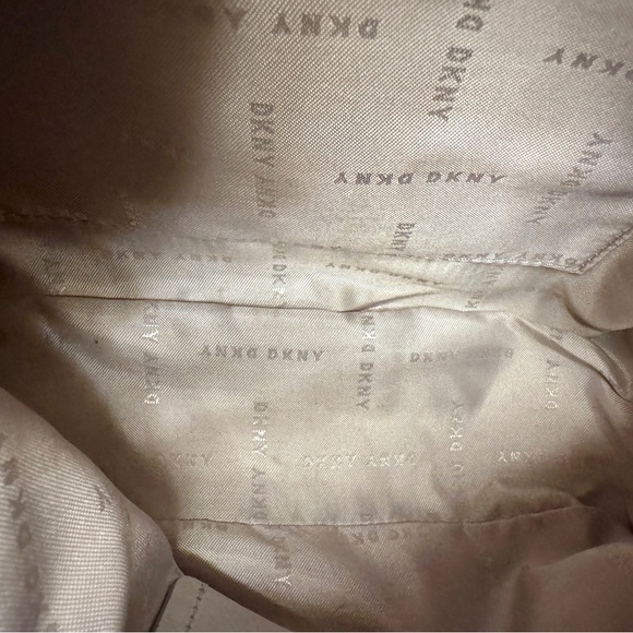 DKNY Navy Logo Crossbody Bag – Faux Leather Shoulder Bag with Scarf Detail - Picture 9 of 11